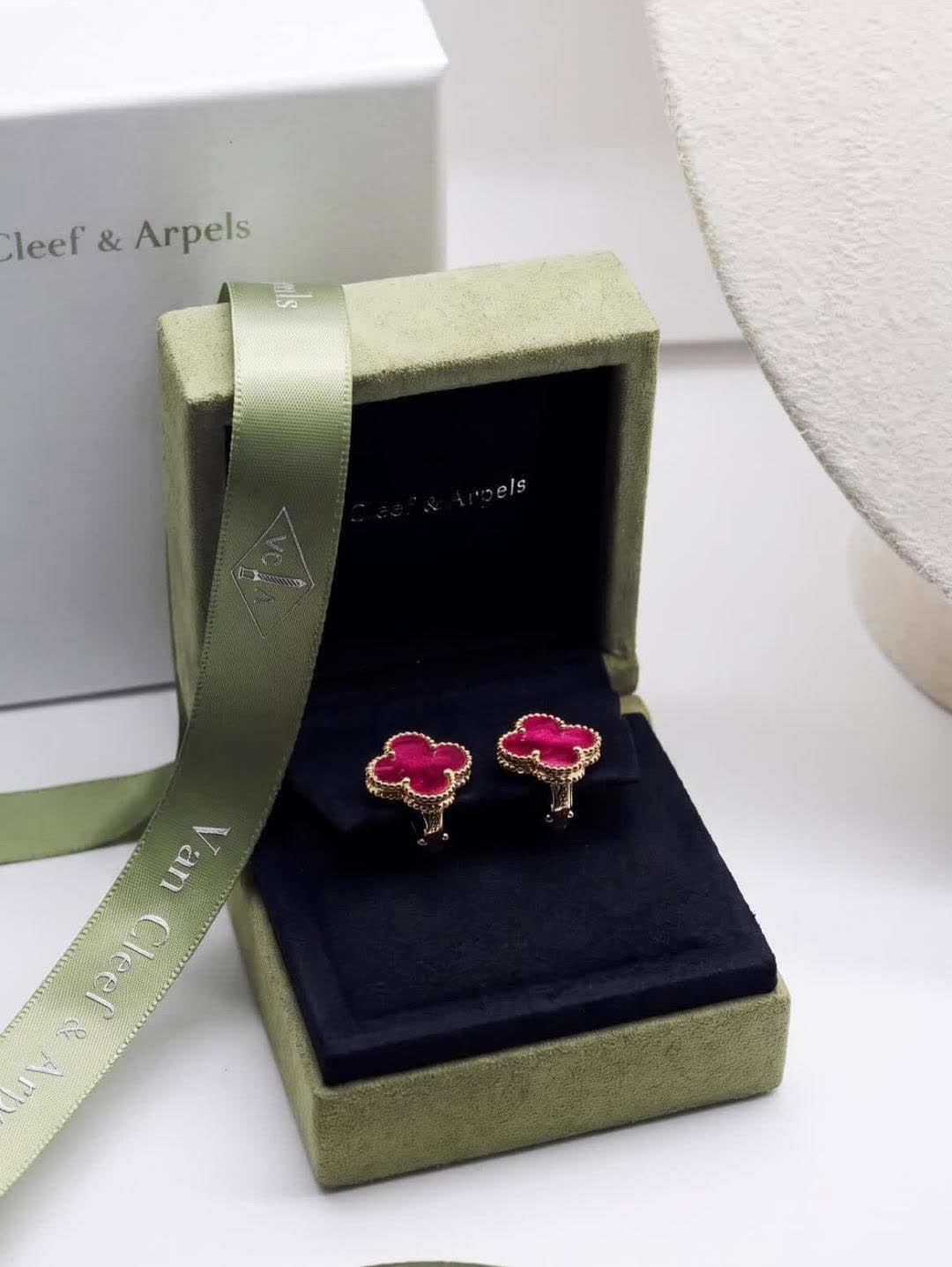 Van Cleef & Arpels Alhambra Pink Gold Earrings